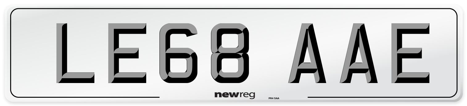 LE68 AAE Number Plate from New Reg